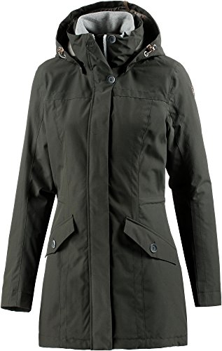 Icepeak Tiiu Softshellparka Fur Damen Oliv Dunkelgrun Mit Verstellbarer Kapuze